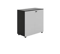 ZKALQECNF Cassettiera Scrivania Mobiletto basso for ufficio con doppia anta bianco e nero in legno con serratura e dati di archiviazione Armadietto Per Documenti