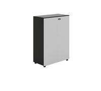 ZKALQECNF Cassettiera Scrivania Mobiletto portadocumenti in legno grigio + nero con serratura, dispensa, ufficio, sala conferenze, archiviazione dati Armadietto Per Documenti