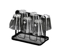 ZKALQECNF Latte Set di 6 bicchieri d'acqua in vetro con manici e supporti, set tazze in a forma fiore da 7 once Bevande(Grijs)