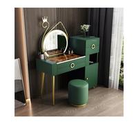 ZKALQECNF Magazzinaggio Vanity Desk con cassetti, specchi e sgabelli, mobiletto for il trucco(Green)