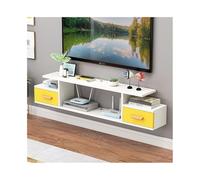 ZKALQECNF Mobile TV galleggiante Supporto TV sospeso, mensola TV sospesa con cassetto, mensola for console multimediale a parete for soggiorno Mobile TV sospeso(Yellow)