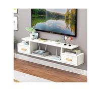 ZKALQECNF Mobile TV galleggiante Supporto TV sospeso, mensola TV sospesa con cassetto, mensola for console multimediale a parete for soggiorno Mobile TV sospeso(Bianco)