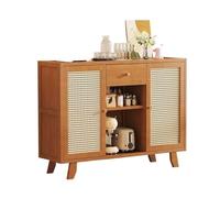 ZKALQECNF Organizza Wicker Sideboard Integrated with Wall Multi-functional Kitchen Storage Double Doors with Drawers Accesso