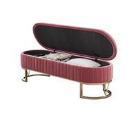 ZKALQECNF Panche punta letto Panca contenitore, sgabello da comodino imbottito con gambe in metallo, moderna panca contenitore for ingresso soggiorno Panca Contenitore(Pink,Grande)