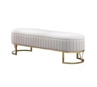 ZKALQECNF Panche punta letto Panca contenitore, sgabello da comodino imbottito con gambe in metallo, moderna panca contenitore for ingresso soggiorno Panca Contenitore(Beige,Piccolo)