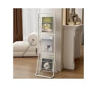 ZKALQECNF Portariviste da terra, espositore mobile multistrato for riviste, organizer for ufficio Portagiornali(Bianco)