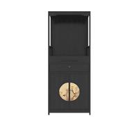 ZKALQECNF Stile cinese Mobiletto porta-incenso for offerte di ricchezza con porta doppia in noce, for il santuario del Buddha in piedi della famiglia Bellissimo(Nero)