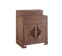 ZKALQECNF Stile cinese Tavolo for offerte di ricchezza con piano d'appoggio alto e basso, mobiletto in noce nero in stile cinese con nicchia for Buddha Bellissimo