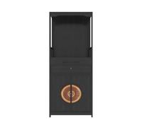 ZKALQECNF Stile cinese Tavolo in legno for offerte di ricchezza in stile cinese, con doppia anta, raffigurante il Dio della Misericordia e il Buddha. Bellissimo(Nero)