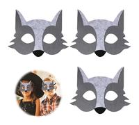 Zkaoai Wolf Sentito Mezza Animale Maschere Maschere, 3 Pezzi Maschere Costume Lupo, Maschere Lupo Sentito Mezzo Animale Maschere Testa Maschere, Maschere Di Lupo Mannaro Maschera Per Costumi Accessori