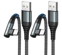 ZKAPOR Cavo USB Tipo C [2Pezzi, 2m], 90 Gradi Cavo USB C di Ricarica Rapida 3.1A