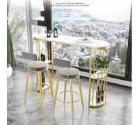 ZKBDBWTR Moderner langer Stehtisch mit Schiefertischplatte, hoher rechteckiger Tisch in Thekenhöhe, Bistrotisch für Küche, Wohnzimmer, Partyraum, Kneipe(62.9in/160cm)