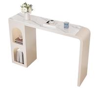 ZKBDBWTR Tavolo da Bar Rock Board, Angolo Bar per Casa, Doppia Funzione di Contenimento, Supporto for Gambe in Metallo, Tavolo da Pub Industriale for ingresso(White,140cm/55.1in)