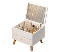 ZKBDBWTR Toeletta Trucco Bay Window con Specchio e Cassetti, Piccolo Ballerina Trucco per Studio Camera da Letto, Facile da Installare(White,40cm/15.7in)
