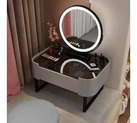 ZKBDBWTR Toeletta Trucco, Scrivania per il Trucco con Specchio, Mobiletto per il Trucco con Cassetti, Postazione Trucco Bambina per il Bagno, 3 Modalità di illuminazione(Gray,60cm/23.6in)