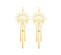 ZKBKJSPZJB Orecchini a forma di luna crescente con cristallo di quarzo, stile gotico, sirena, festival, matrimonio, occulto, bohémien, accessori di cristallo, gioielli gotici, Ottone, Ottone.