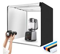 ZKEEZM Photo Studio Light Box Fotografia 81,3 x 81,3 cm con 100 LED e 4 colori Fondali Photo Box con luci, Scatola pieghevole per fotografia di prodotti con luminosità 6500K
