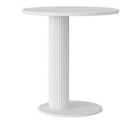 Zkfpet Tavolino Laterale con Piano in Ardesia, Tavolino in Metallo Stile Colonna Romana, Facile Da Montare, for Divano, Soggiorno, Camera Da Letto(White,50cm/20in)