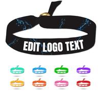 Zkgiftsdz Braccialetti di Panno Personalizzato per L'evento e le Feste, Braccialetti di Tessuto Personalizzati con il Testo ed i Braccialetti di Identificazione Dell'ammissione di Logo