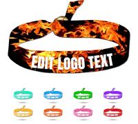 Zkgiftsdz Braccialetti di Panno Personalizzato per L'evento e le Feste, Braccialetti di Tessuto Personalizzati con il Testo ed i Braccialetti di Identificazione Dell'ammissione di Logo