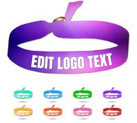 Zkgiftsdz Braccialetti di Panno Personalizzato per L'evento e le Feste, Braccialetti di Tessuto Personalizzati con il Testo ed i Braccialetti di Identificazione Dell'ammissione di Logo