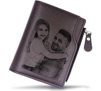 Zkgiftsdz Portafogli Personalizzati per Uomo, Portafoglio Personalizzato con Nome Inciso, Regali Personalizzati per la Festa del Papà, Marito e Figlio