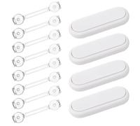 ZKGYUS 12 PCS Blocca Cassetti per Bambini, 8 Trasparente, 4 Bianco, Chiusure Sicurezza per Armadietto, Blocca Armadi Cassetti e Ante, Chiusure Sicurezza Bambini, con Adesivo Nessun Trapano Necessario