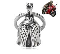 ZKGYUS Campanella guardian bell Portafortuna Moto Cuore Alato Protezione Motociclista Biker Triker, Amuleto Fornito in Custodia Regalo in Velluto, Stile dell'ala 2