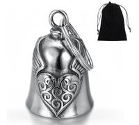 ZKGYUS Campanella guardian bell Portafortuna Moto Cuore Alato Protezione Motociclista Biker Triker, Amuleto Fornito in Custodia Regalo in Velluto,Stile aquila volante