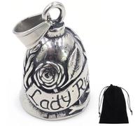 ZKGYUS Campanella Moto Donna Lady Rider con Rosa Portafortuna Viene fornito con custodia regalo in velluto Guardian Bell Campana amuleto