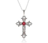 ZKGYUS Collana con Croce da Uomo in Argento - Ciondolo in Acciaio Inossidabile - Gioielli Cristiani per Uomini e Donne