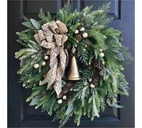 ZKINGZ Fattoria, ghirlanda natalizia, ghirlanda di Natale, ghirlanda di Natale, per porta, decorazione natalizia, ghirlanda di Natale, con campane, decorazione natalizia, 40 cm (A)