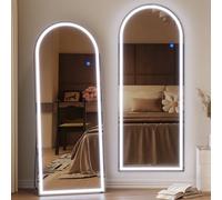 ZKIODV 165x65cm Specchio da terra LED, Specchio da parete Lungo, Specchio a Figura Intera con Luci, 3 Colori Luminosità Regolabile, Specchio Moderno per Camera da letto, Soggiorno, Corridoio (Nero)