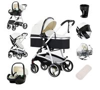 Zkiprm 3 in 1 Passeggino, Passeggino Leggero con Chiusura One-Touch, Passeggino Trio con Seggiolino Auto e Ampio Cestino per La Nanna, Passeggino per Tutte Le Stagioni per Bambini Da 0 a 36 Mesi