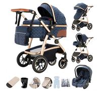 Zkiprm Passeggino 3 in 1, Sistema di Viaggio con Seggiolino Auto, Carrozzina e navicella, Braccioli regolabili, Parapioggia, Zanzariera, Telaio in alluminio, Passeggino urbano per bambini 0-4 anni