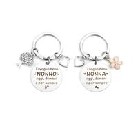 ZKIUOA Festa Dei Nonni,2pz Portachiavi Personalizzato Festa Dei Nonni Idee Regalo,Regalo Festa Dei Nonni Regali Nonni Regalo Nonni Natale Regali Natale,Regalo Nonna Compleanno Regalo Nonno Compleanno