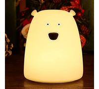ZKLiLi Carino lampada squalo, 7 coloris lampada bambini squalo per bambini ragazze regali di compleanno, luce notturna bambini adolescenti, USB ricaricabile animale in silicone (orso)