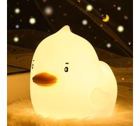 ZKLiLi LED Anatra Luce Notturna per Bambini Dimmerabile Con Timer, Lampada Carina Asilo, Anatra Squishy in Silicone Portatile Ricaricabile [Classe Energetica A]