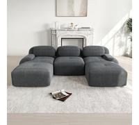 ZKLOEP Divano a U in velluto di alta qualità, imbottitura 32D altamente elastica, senza montaggio, antiscivolo, adatto agli animali domestici, braccioli extra larghi per soggiorno, camera da letto e