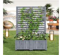 ZKLOEP Outdoor - Vaso per piante con traliccio, ideale per giardino, cortile e terrazza, con ruote pieghevoli e universali