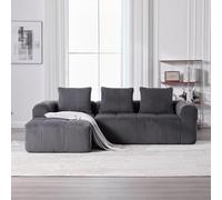 ZKLOEP Poltrona per divano compatta, colore grigio scuro, modulare, morbida e adatta all'uso quotidiano, con tasca laterale e portabevande. Comfort di alta qualità per una lunga seduta, con 3 cuscini