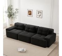 ZKLOEP Sedile basso modulare a 3 posti, divano ad angolo modulare, divano modulare, divano cloud modulare, per soggiorno, nero