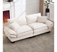 ZKLOEP UN moderno, Semplice divano doppio con un letto a piuma, L'UN cuscino è soffice, ma spazioso e spazioso in soggiorno/camera da letto/ufficio, beige