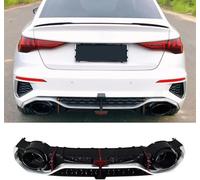 ZKNing Auto Diffusore Paraurti Posteriore per Audi A3 8Y S Line 2021 2022 2023 Labbro Diffusore Splitter Posteriore Spoiler Diffusore Labbro Kit Corpo Splitter Accessori Spoiler