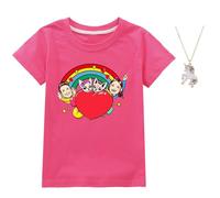 ZKomoL Maglietta a Maniche Corte T-Shirt per Ragazzi e Ragazze Felpa a Maniche Corte Estive Sportiva da Esterno (Small, Rosso D)