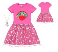 ZKomoL Vestito Bambina Bambine e Ragazze Rosso D 7-8 Anni Regular Midi Cartoni Animati A Linea A Grembiule Compleanno