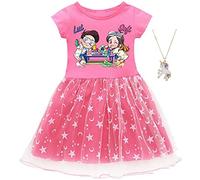 ZKomoL Vestito Bambina Cartoni Animati 3-10 Anni Rosso A A Grembiule A Tema Compleanno