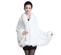 ZKOOO Donna Scialle Stola Faux Pelliccia Caldo Elegante Ecologica Mantella Poncho Invernale Cerimonia Festa Matrimonio Cape Wrap Cappotto