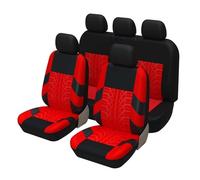 ZKSJFU 9 Pezzi Coprisedili Auto per Hyundai Tucson 3.Generation (TL) 2015-2020, Traspirante Goffratura Fodere Sedili Auto Compatibile con Airbag Laterale Set Completo Coprisedile,D-Red