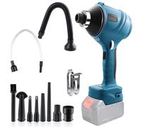 ZKSmao Compatibile con soffiatore a batteria Makita 18 V, 130 m/s, ventola ad aria compressa 40000 giri/min, spazzola motore, asciugatrice per auto e soffiatore d'aria per foglie, neve, polvere